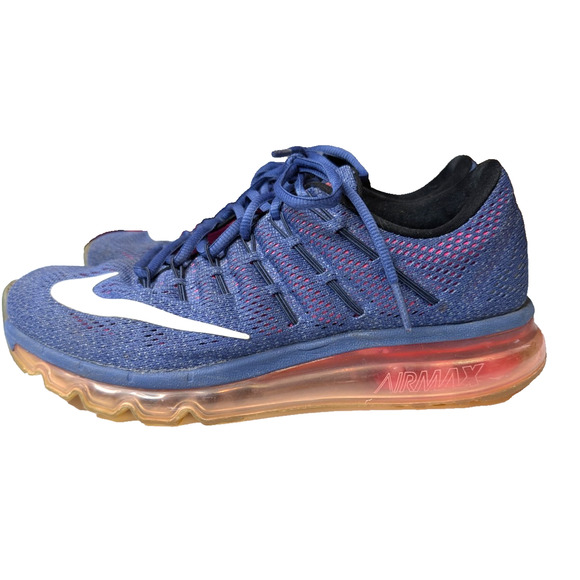 Nike Womens Air Max 2016 Purple Neon Pink Mesh Athletic Activewear Running Shoe - Picture 2 of 9